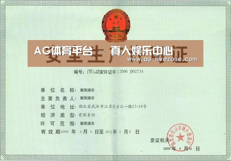 AG体育荣誉证书三